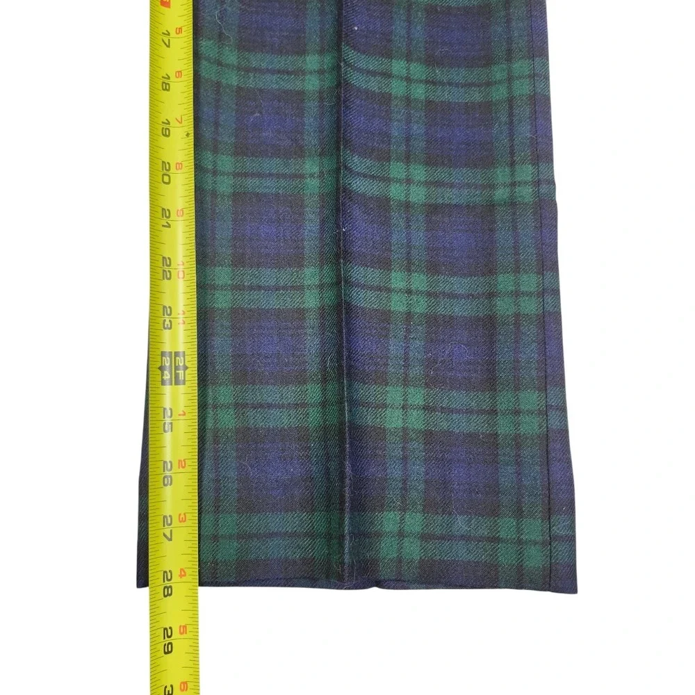 Vintage Mens Black Watch Tartan Plaid 100% Pure Wool Trousers Pants Sz 33 Preppy
